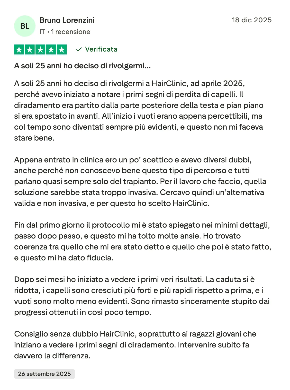 Hairclinic recensioni positive negative