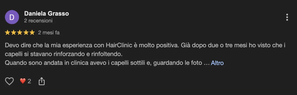 Hairclinic recensioni positive negative