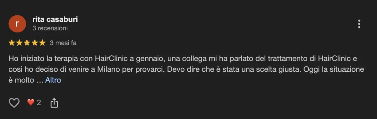 Hairclinic recensioni positive negative