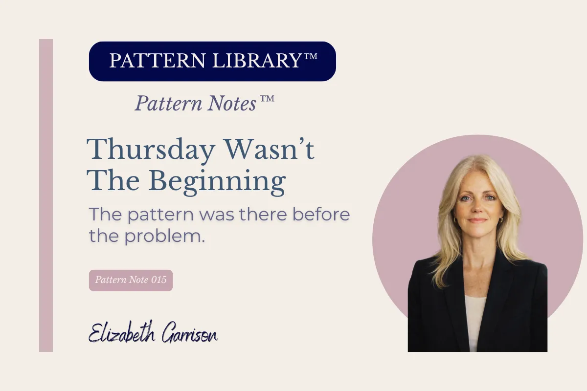 Thursday Wasn't The Beginning | The Pattern Library™