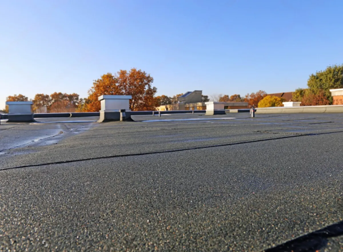 Flat roofing installation near Beachwood, Ohio by Rockstar Roofing — durable, low-slope systems for modern homes and commercial properties
