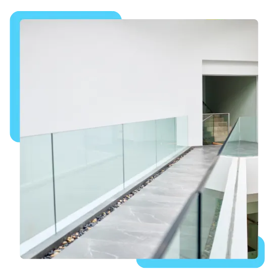 Glass railing installation 