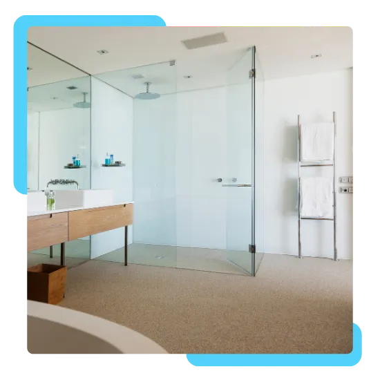 Custom shower doors in Palmdale fitted for a modern bathroom 