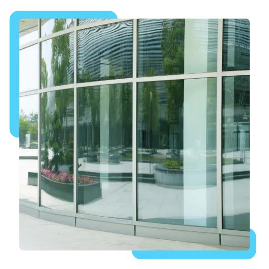 Commercial window glass fitted for a bright Burbank business