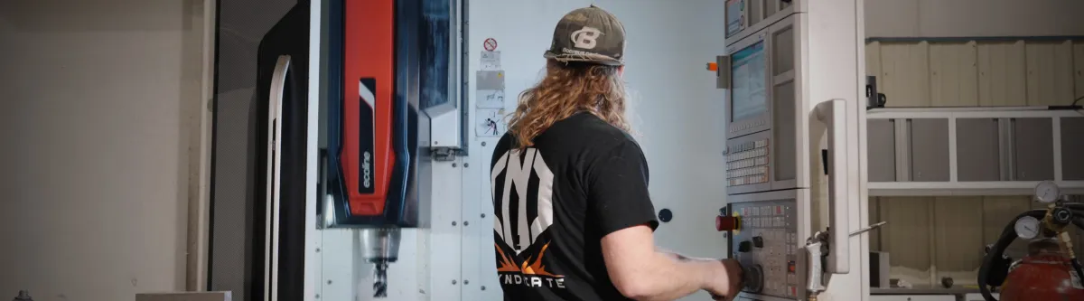 CNC machine being programmed at CNC Syndicate in Ravenswood, WV