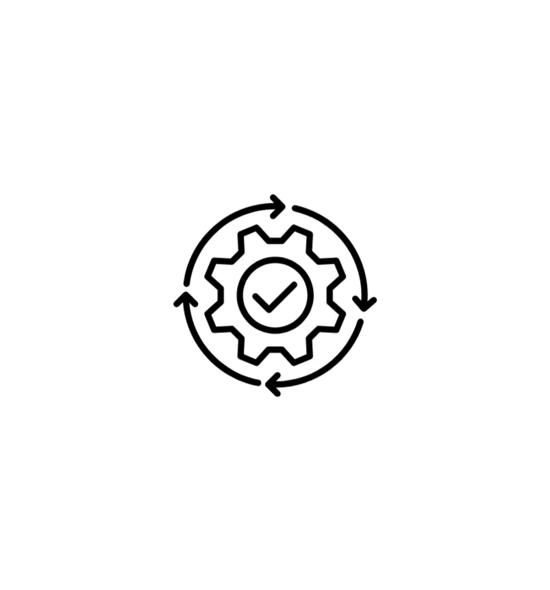 Cogwheel icon representing ad optimization, scaling strategies, and performance improvements.