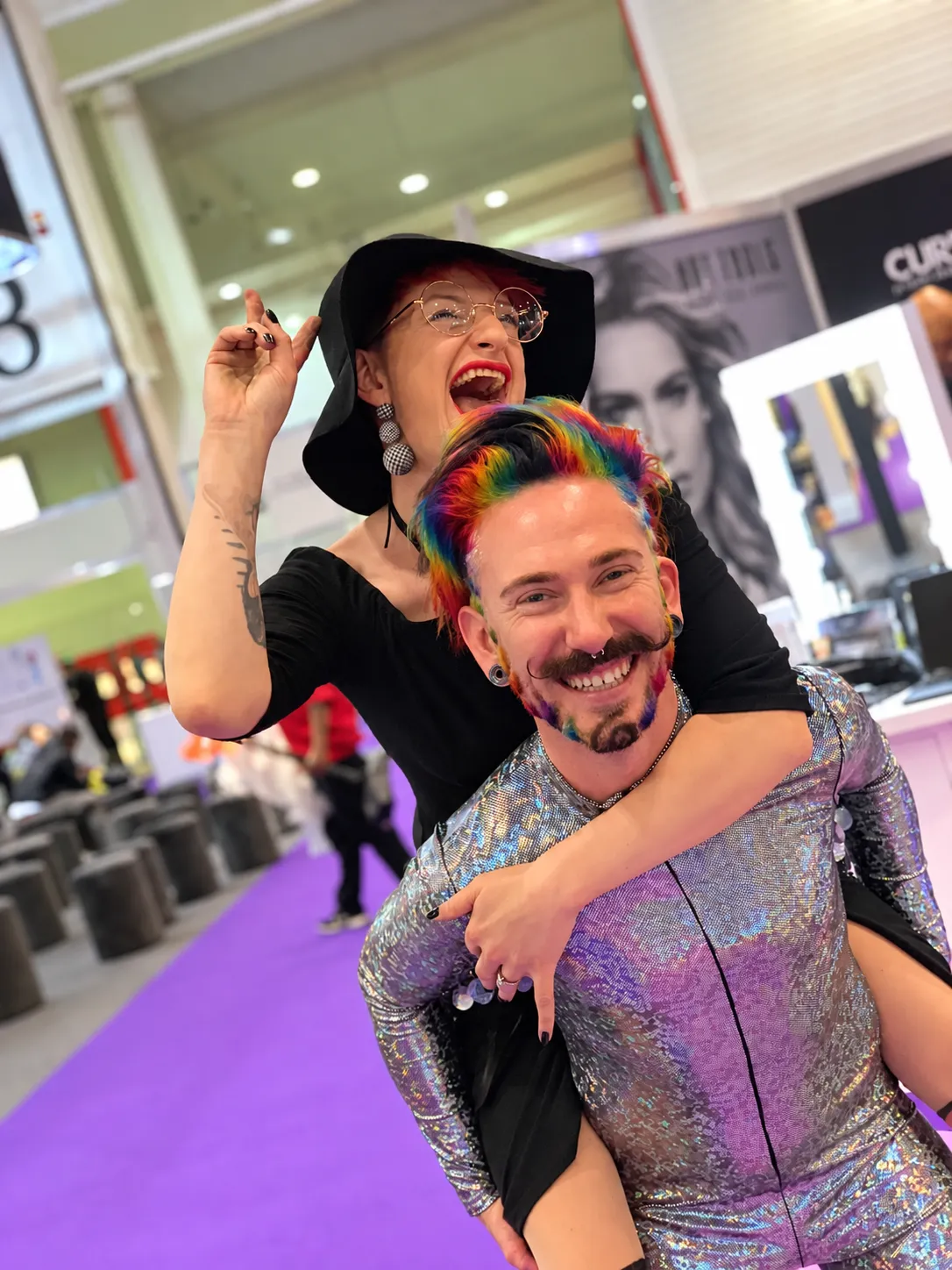 Maria Baker precision haircutting demonstration on copper bob