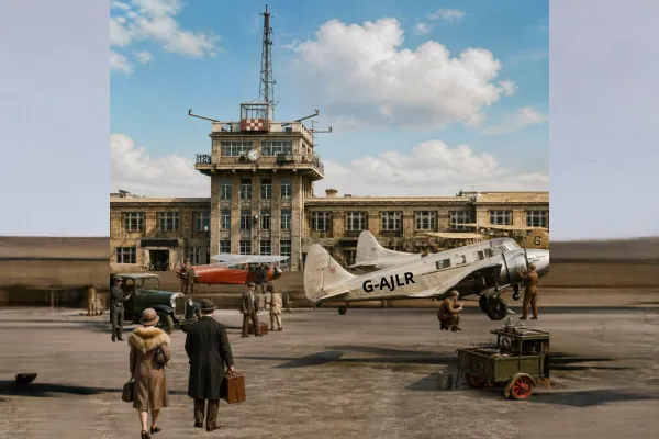 Historical rendering of Croydon Air Traffic Control Tower 1920