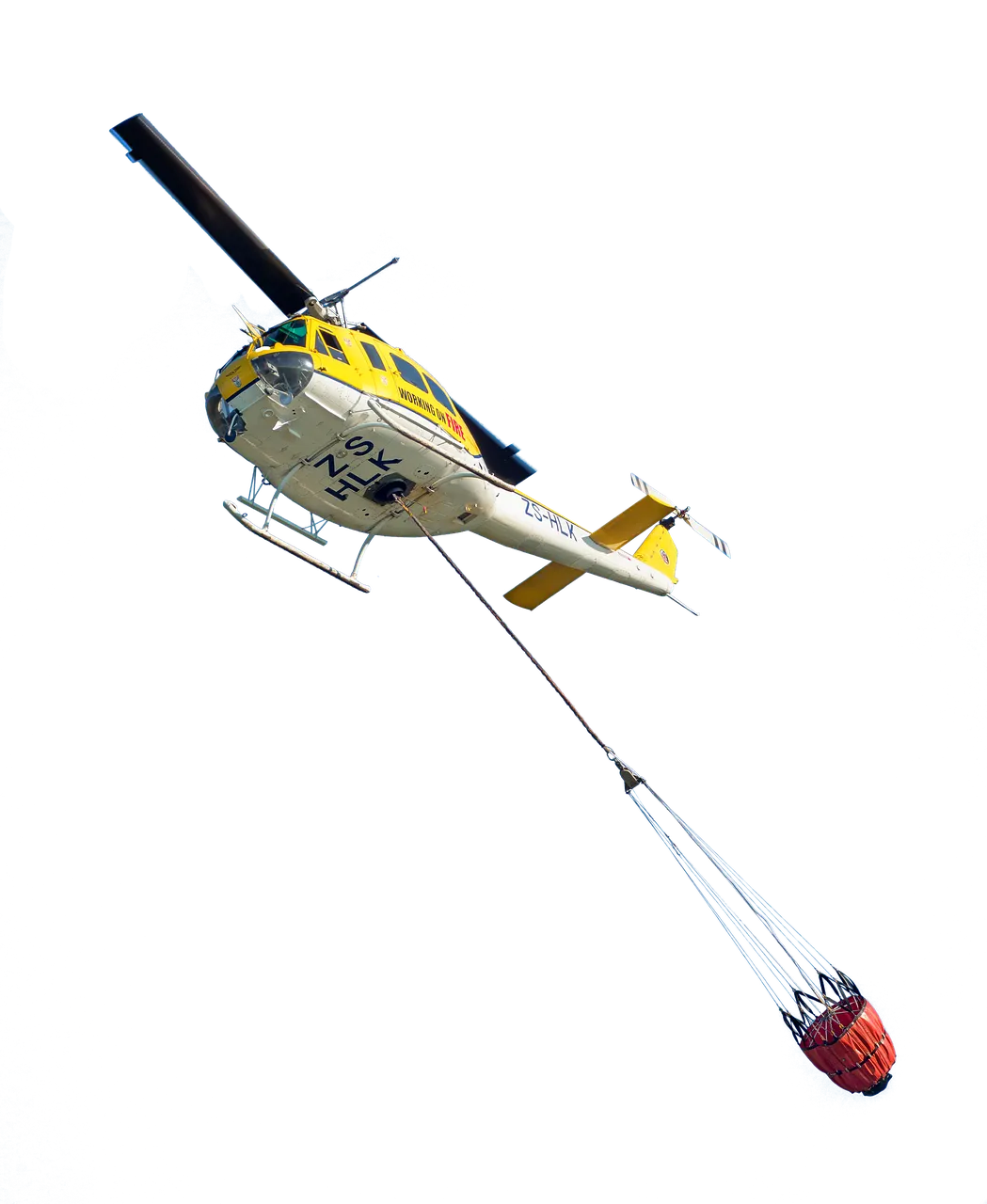 Fire Helicopter with sling load bucket