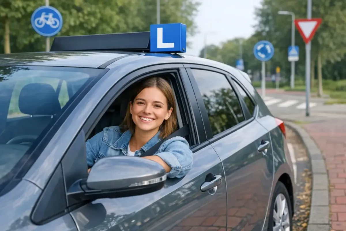 Instructeur begeleidt leerling tijdens rijles
