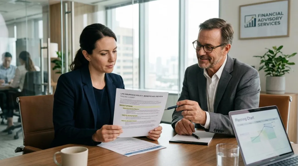 financial professional going over payout options