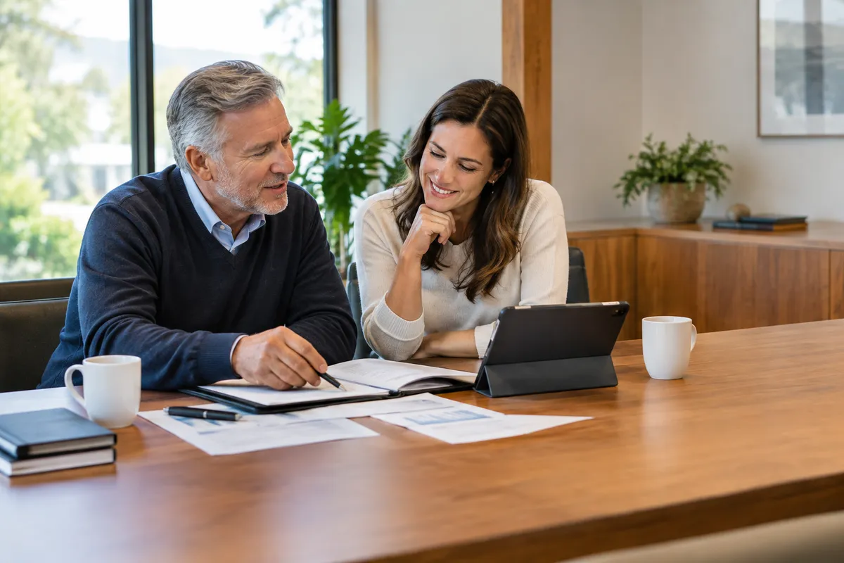 Business owner discussing succession planning with a business partner