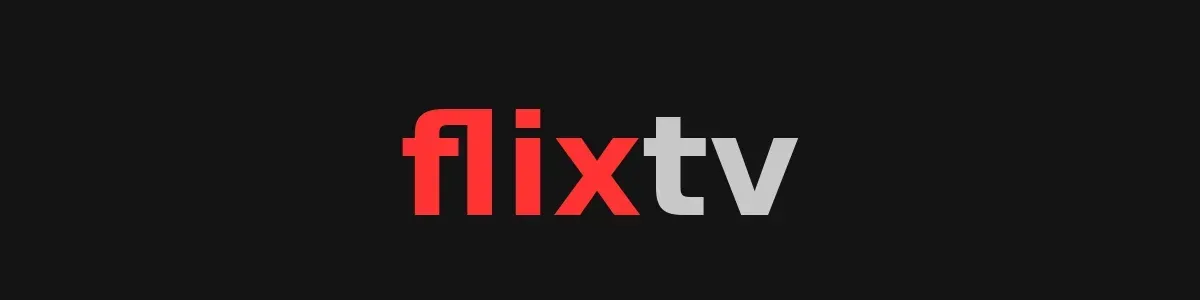 Logo oficial de FlixTV, marca de entretenimiento y TV streaming, posiblemente asociado a Android TV Stick.