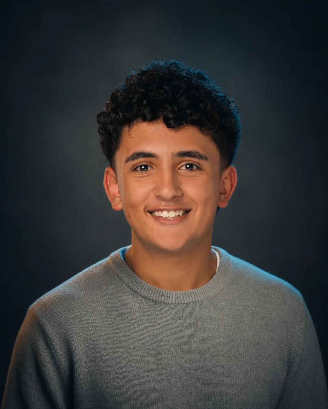 Smiling portrait imagery representing character