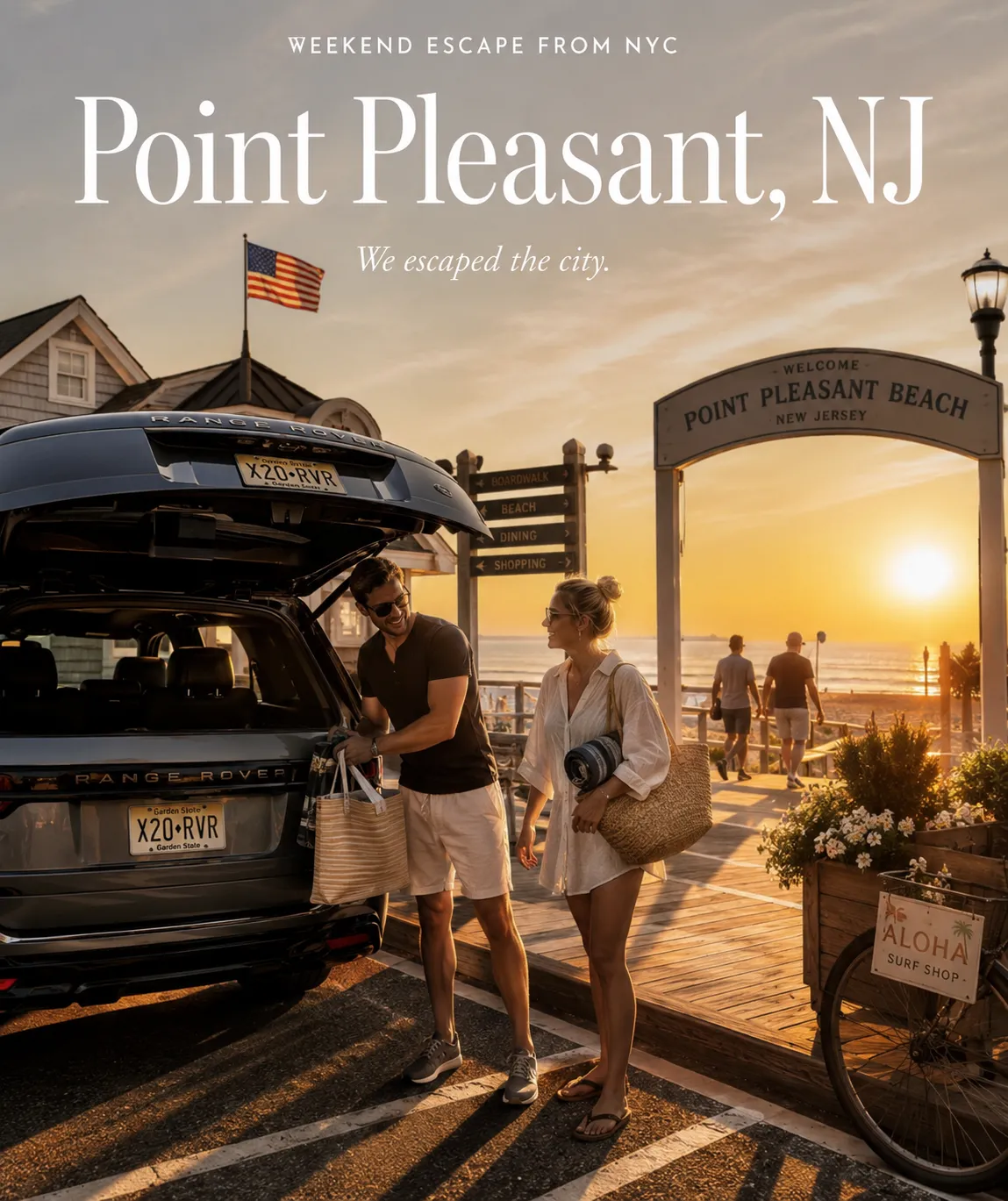 Happy delivery of luxury SUV at the Jersey Shore