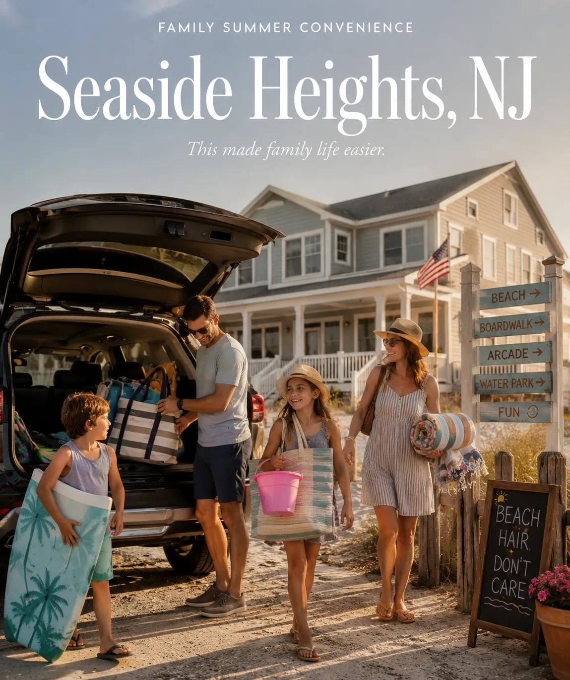 Family enjoying coastal drive