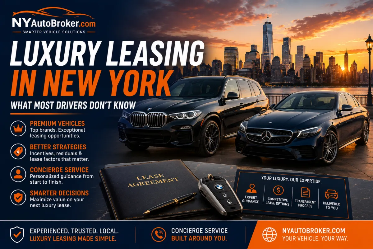 Luxury Leasing in New York featuring premium luxury vehicles, luxury SUV and sedan leasing options, lease strategy guidance, and concierge vehicle services for New York drivers.