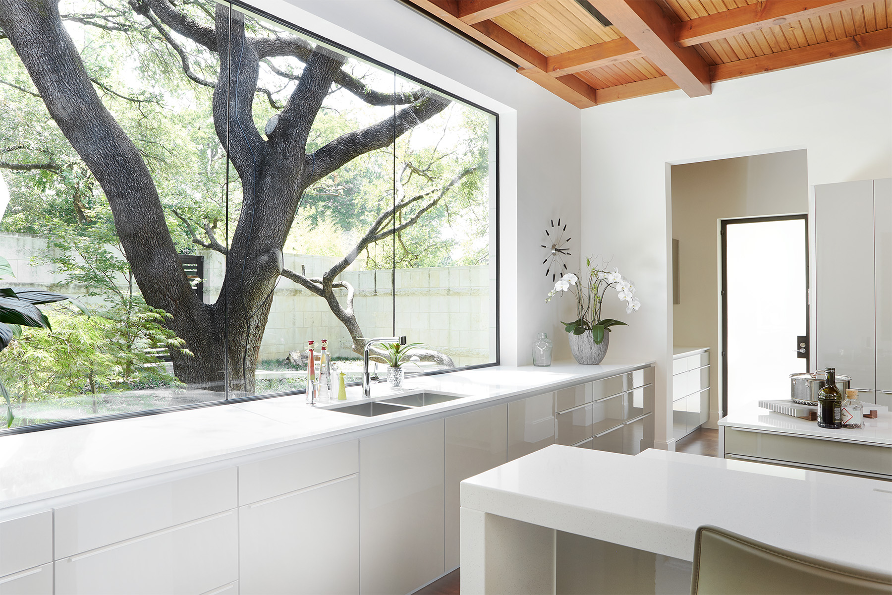 Williamsburg kitchen remodel with modern white cabinets and granite countertops by Alexandria Kitchen & Bath Remodel