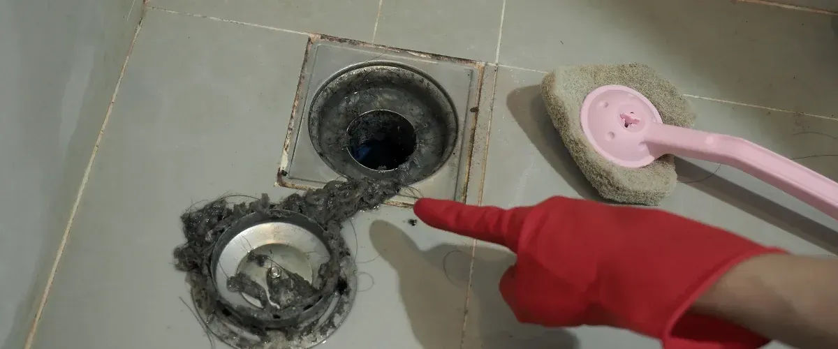 Using a metal drain snake to remove blockage from a sink drain