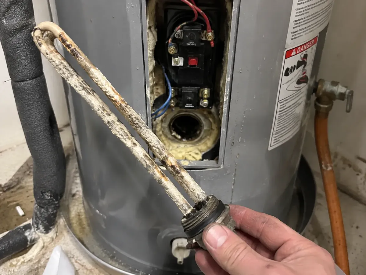 an image Kaylor took when he was fixing a water heater