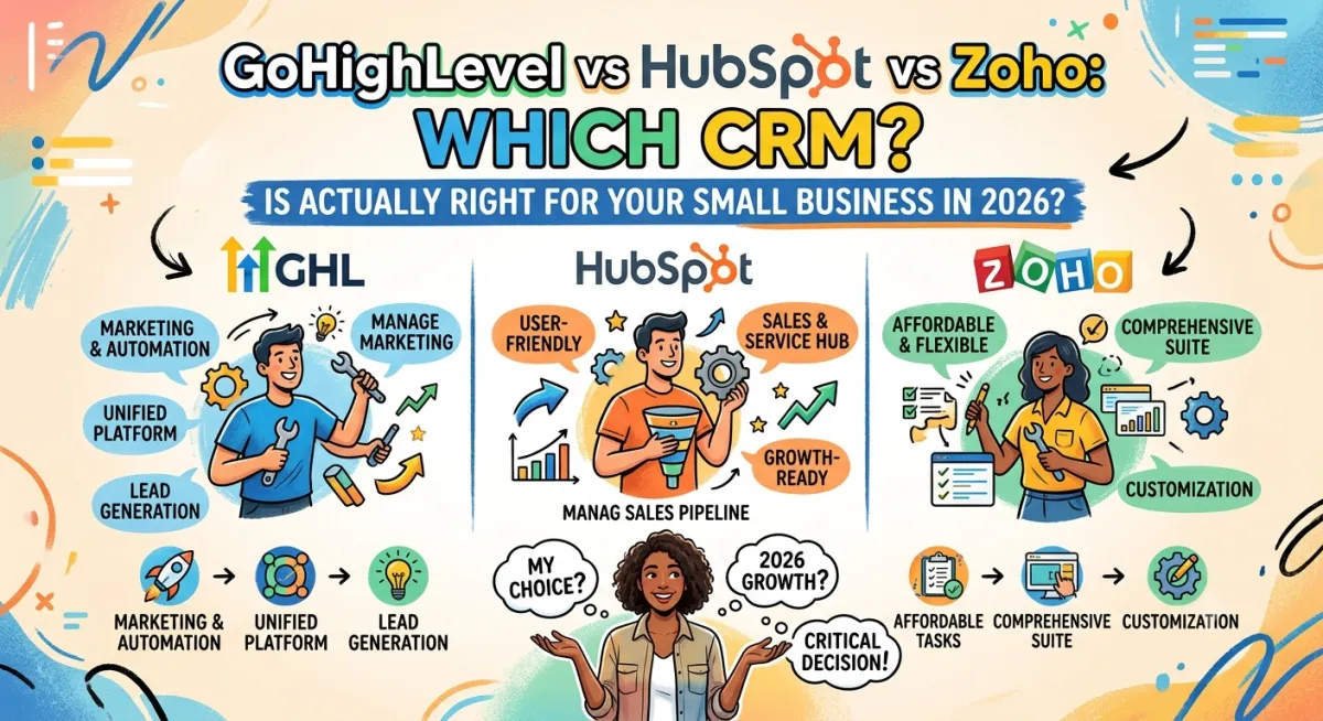 GoHighLevel vs HubSpot vs Zoho: Which CRM Is Actually Right for Your Small Business in 2026?