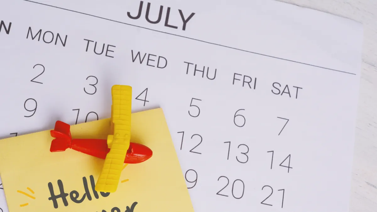 Calendar for July