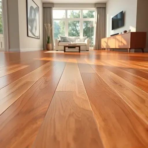 Recently installed polished hardwood flooring in Arlington TX home with warm tones, detailed joints, and elegant lighting