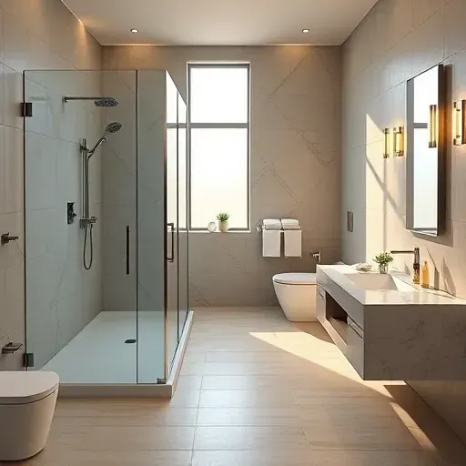 Renovated bathroom in North Cedar Hill TX with modern fixtures, walk-in shower, soaking tub, and natural light.