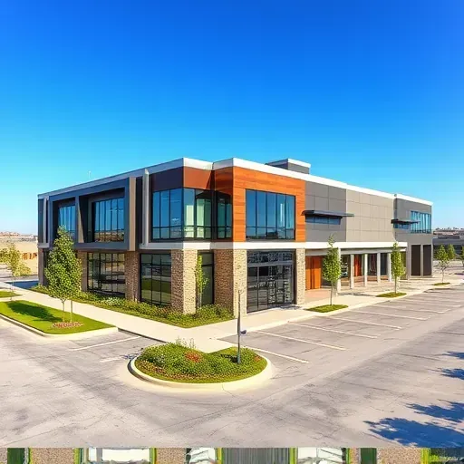 Completed general contractor project in Arlington TX showcasing a modern architectural design with landscaped surroundings.