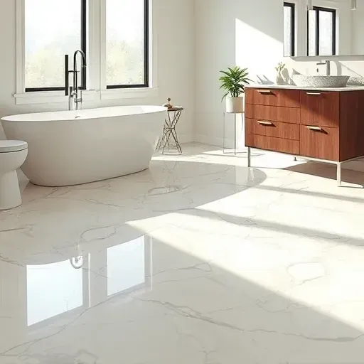 Newly installed sleek patterned bathroom tiles with polished finish in Arlington TX highlighting craftsmanship and modern design