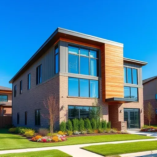 Completed modern residential project in Cedar Hill TX features a sleek facade, large windows, and lush landscaping.