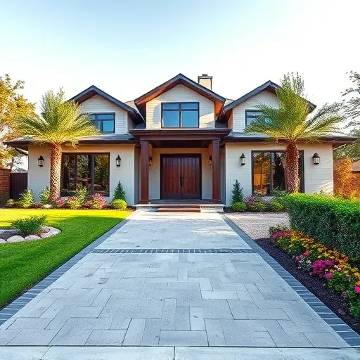 Completed residential home in South Arlington TX featuring modern architecture, landscaped yard, and elegant driveway.