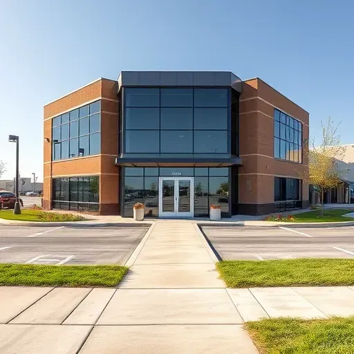 Completed General Contractor project showcasing a modern building in Arlington TX with clear skies and landscaping.