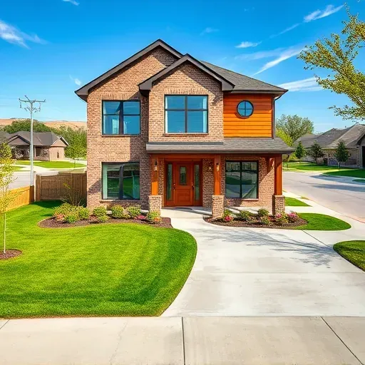 Completed modern two-story home in Central Cedar Hill TX featuring brick and wood siding with landscaped yard and driveway.