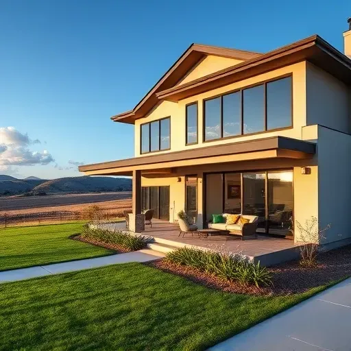Modern residential home in Viridian TX with sleek architecture, large windows, inviting porch, and lush landscaping.