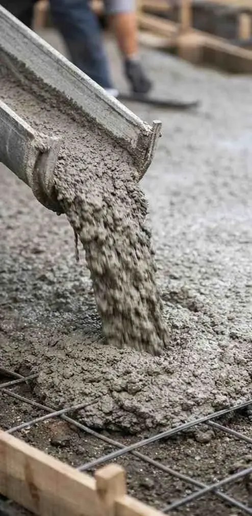 Newly replaced smooth concrete driveway in Arlington TX with lush lawns modern homes and minimal landscaping under bright daylight