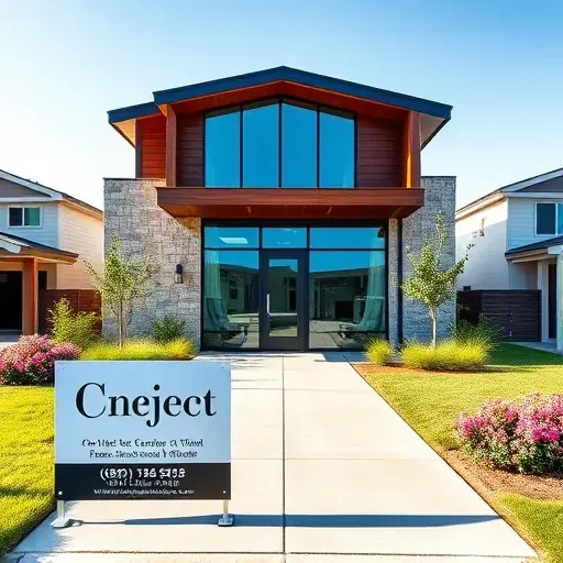 Modern home in Central Cedar Hill TX with sleek façade, wooden accents, glass windows, and vibrant landscaping.
