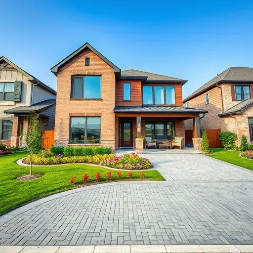 Completed General Contractor project in Mansfield TX featuring modern home with brick, wood accents, and landscaped yard.