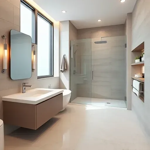 Elegant modern bathroom in East Euless TX featuring a freestanding tub, walk-in shower, quartz vanity, and neutral tones