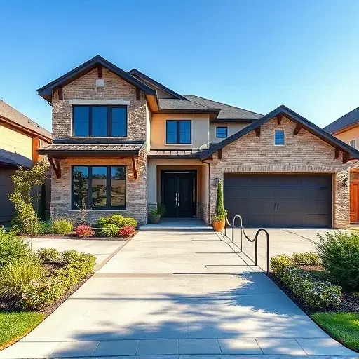 Completed residential home in West Midlothian TX featuring modern architecture, vibrant landscaping, and sunny atmosphere.