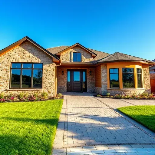 Completed residential home in Mansfield TX showcasing quality craftsmanship with stone, wood accents, and landscaped gardens