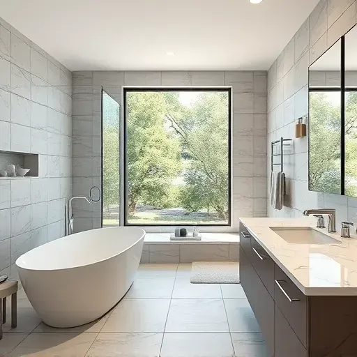 Renovated bathroom in West Cedar Hill with modern fixtures, soaking tub, walk-in shower, and bright natural light.