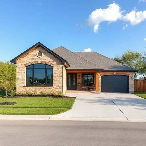 Contemporary single-family home in North Cedar Hill TX with modern design, landscaped yard, and elegant driveway.