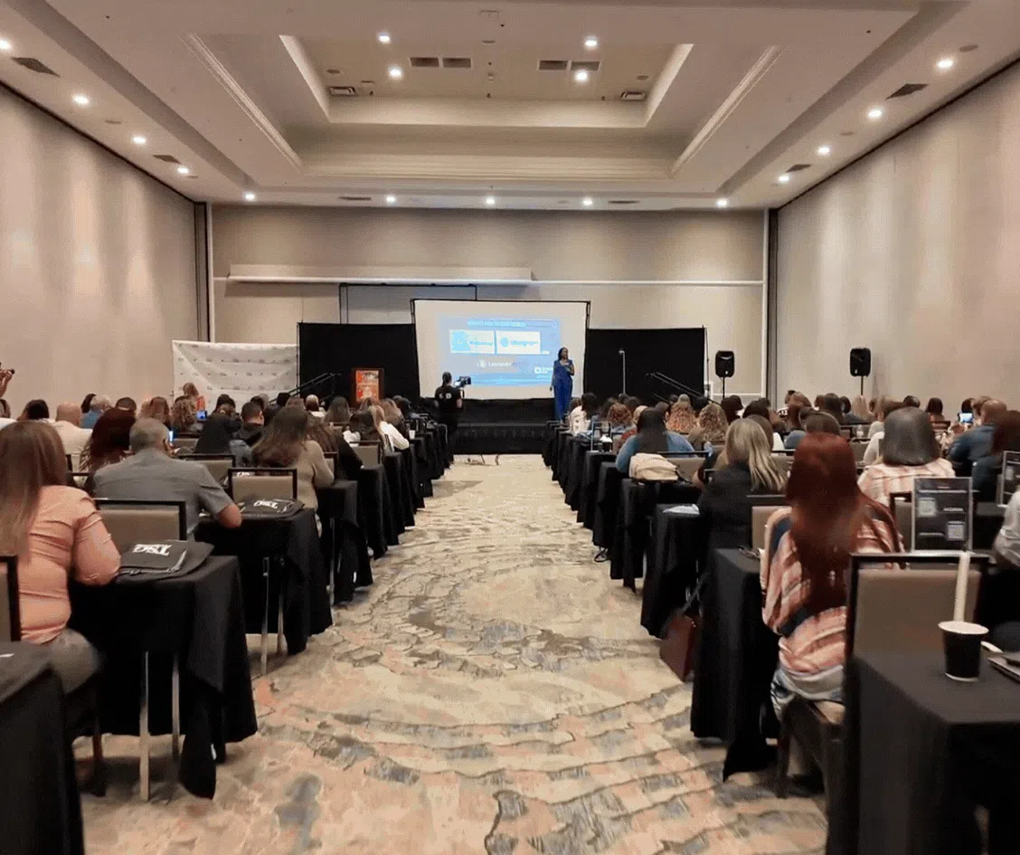 Picture of Speakers speak in front of many people