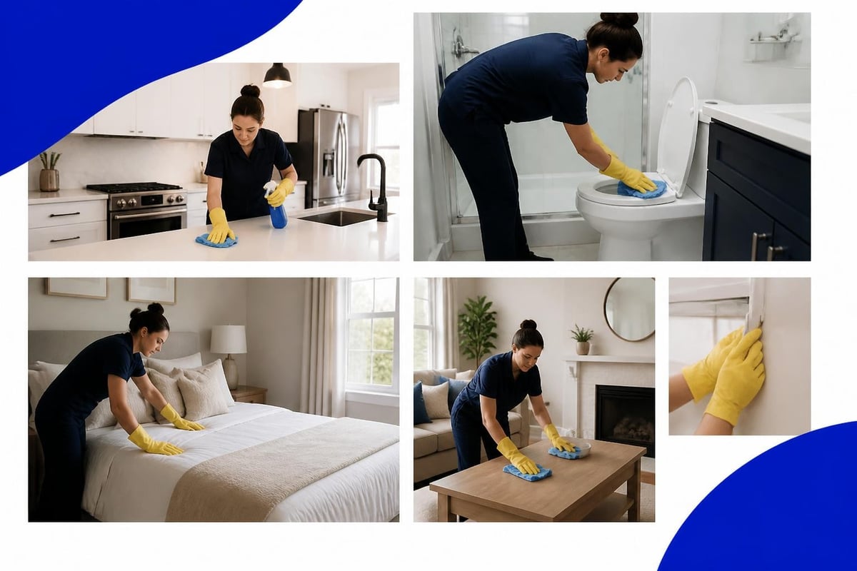 Average cost of house cleaning chart comparing cleaning prices by home size and service type in Cary, NC.