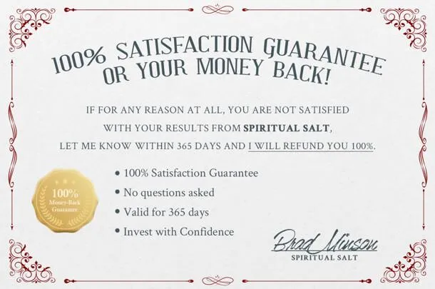Spiritual Salt 100% Money Back Guarantee
