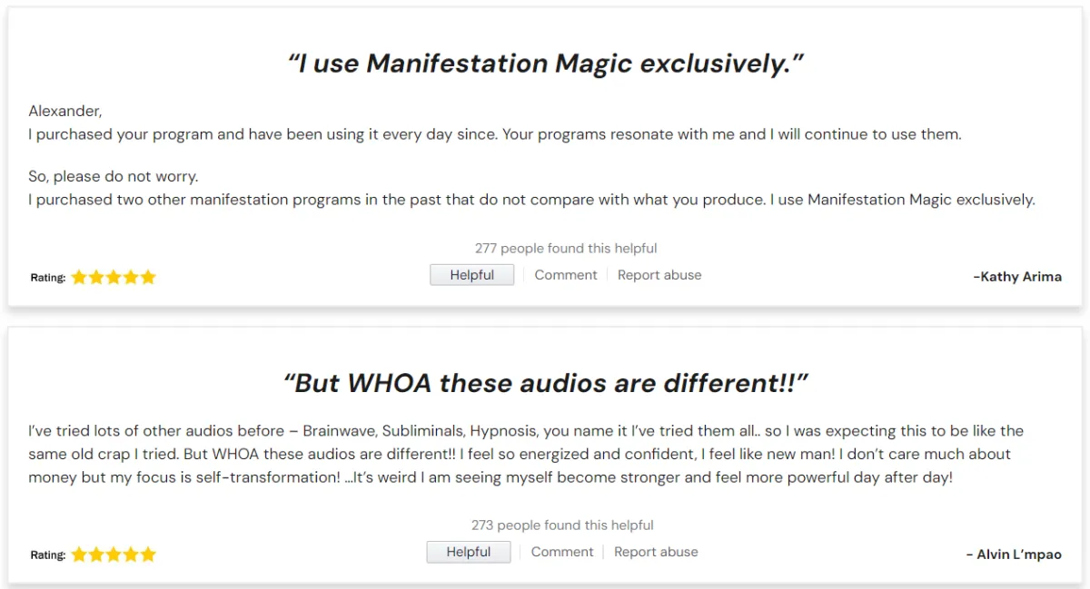 manifestation magic customer reviews