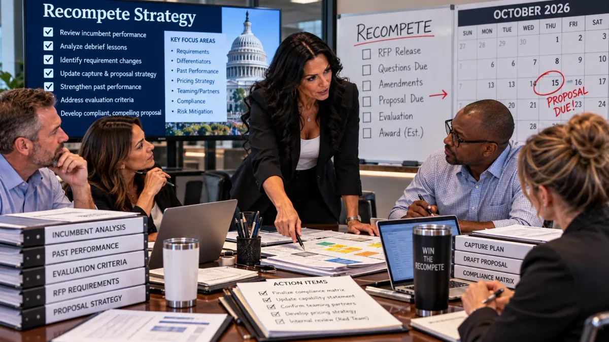 Strategy for Federal Contract Recompetes: The Buy-Side Defense Manual