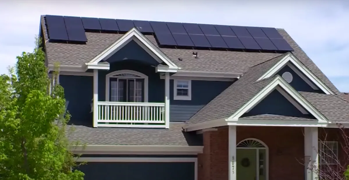 Home with solar panels