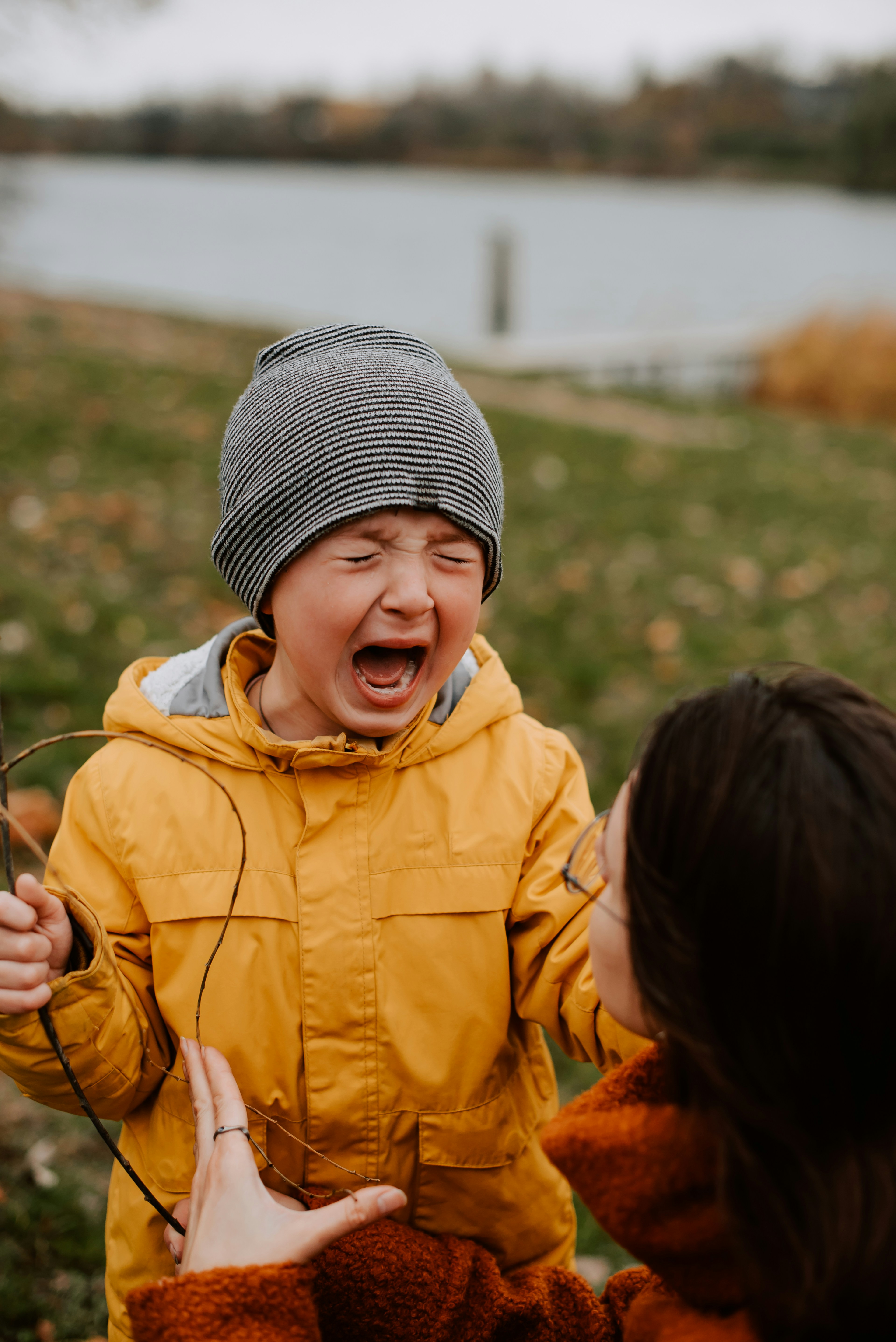 Young boy crying